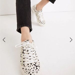 Madewell Sidewalk Low-Top Sneakers in Spatter-Painted Calf Hair